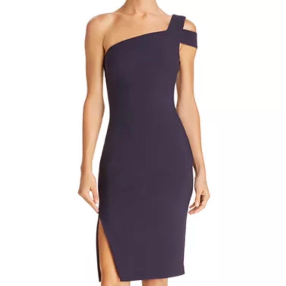 Likely Navy One Strap cocktail dress